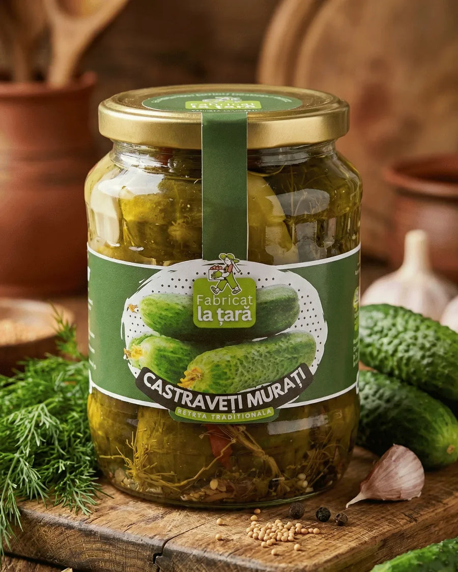 Borcan de castraveți murați de casă Fabricat la Țară, din Alba