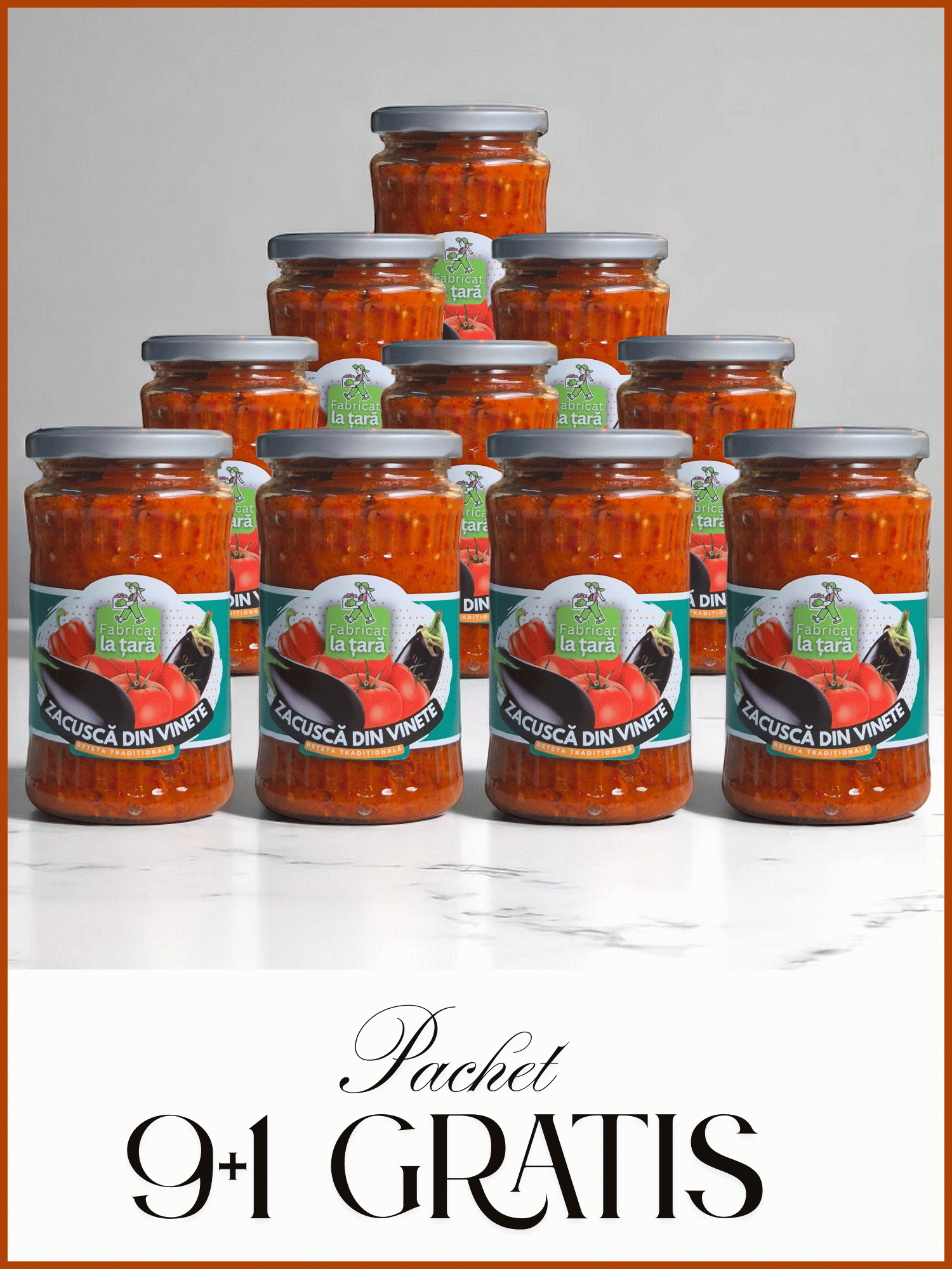 Pachet 9+1 Gratis - Zacusca de Vinete
