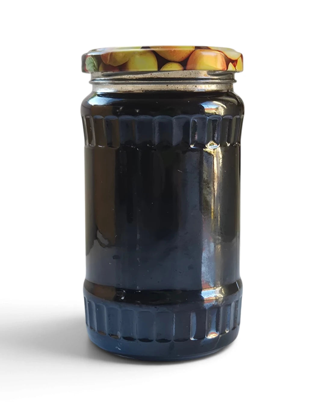 Borcan de 370 ml cu dulceață de vișine, pe fundal alb