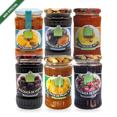 Mix special Fabricat la Țară: 6 dulcețuri de casă diferite în borcane de 370 ml