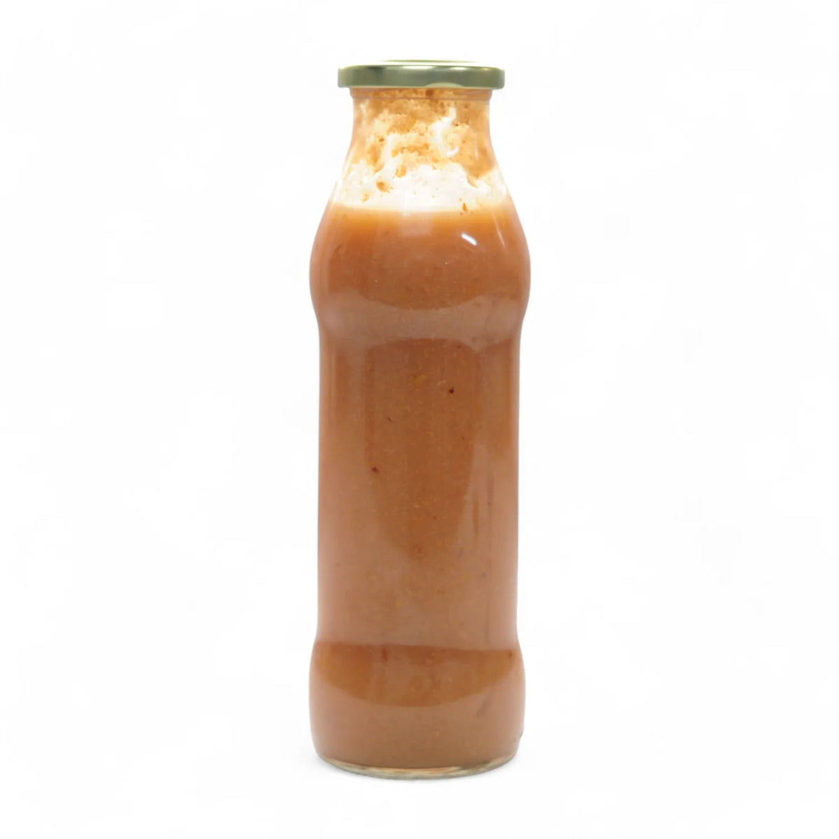 Sticlă de nectar de pere, pe fundal alb